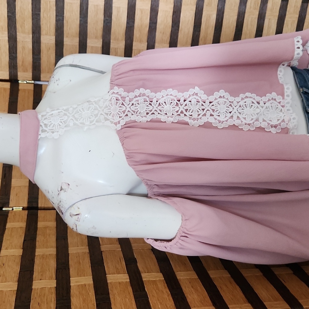 Pink off shoulder choker top - Picture 5 of 9